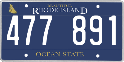 RI license plate 477891