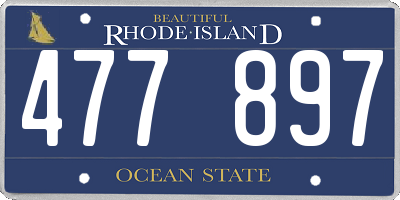 RI license plate 477897