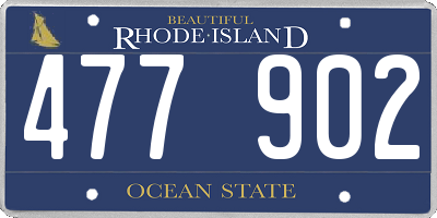 RI license plate 477902