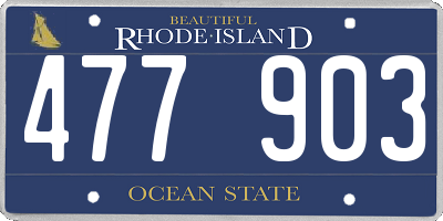 RI license plate 477903
