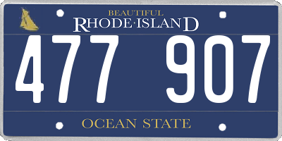 RI license plate 477907