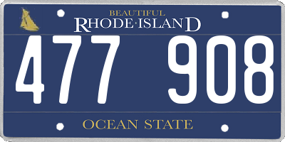 RI license plate 477908