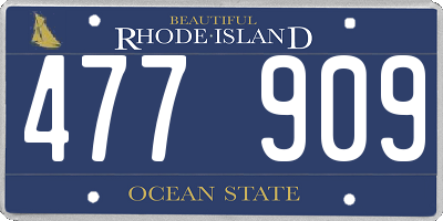 RI license plate 477909