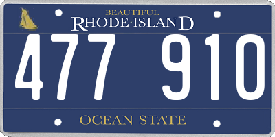 RI license plate 477910