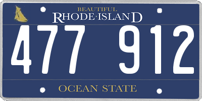 RI license plate 477912