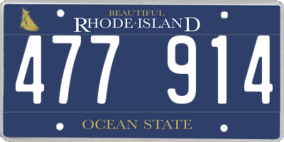 RI license plate 477914