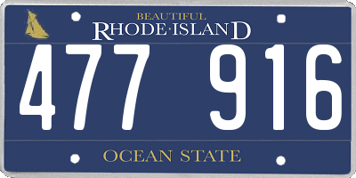 RI license plate 477916