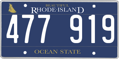 RI license plate 477919