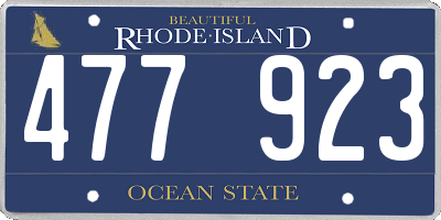RI license plate 477923