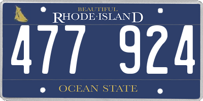 RI license plate 477924