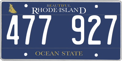 RI license plate 477927