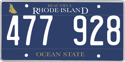RI license plate 477928