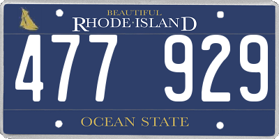 RI license plate 477929