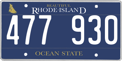 RI license plate 477930