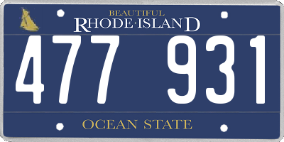 RI license plate 477931