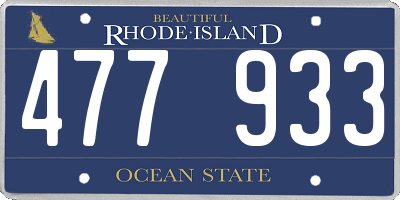 RI license plate 477933