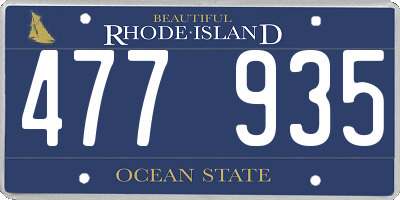 RI license plate 477935