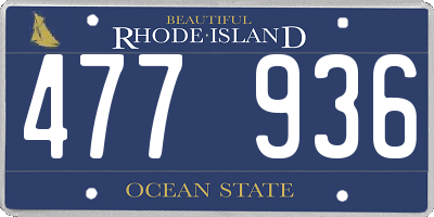 RI license plate 477936