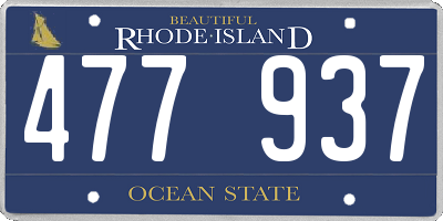 RI license plate 477937