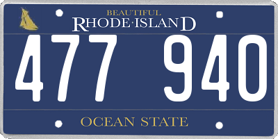 RI license plate 477940