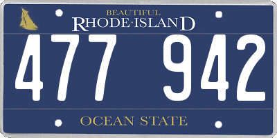 RI license plate 477942