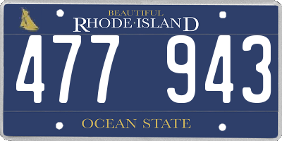 RI license plate 477943