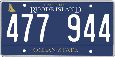 RI license plate 477944
