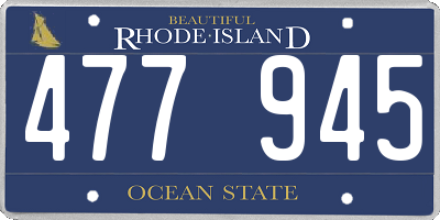 RI license plate 477945
