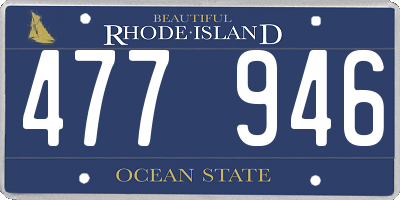 RI license plate 477946