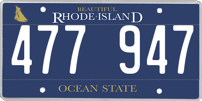 RI license plate 477947