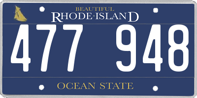 RI license plate 477948