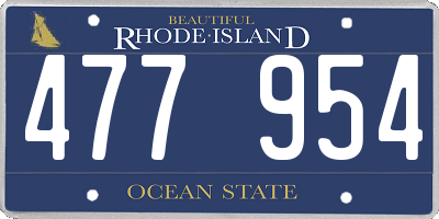 RI license plate 477954