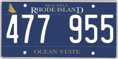 RI license plate 477955