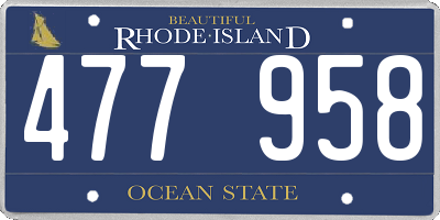 RI license plate 477958
