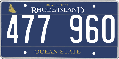 RI license plate 477960
