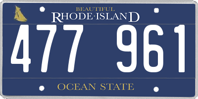 RI license plate 477961