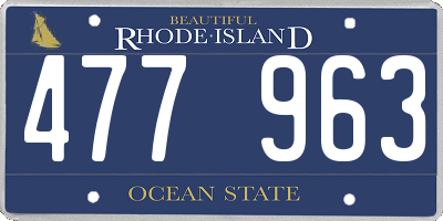 RI license plate 477963