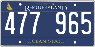 RI license plate 477965