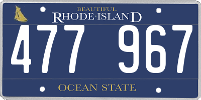 RI license plate 477967