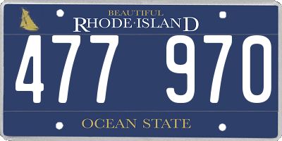 RI license plate 477970
