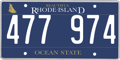 RI license plate 477974