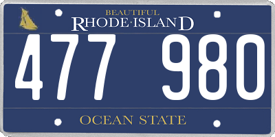RI license plate 477980