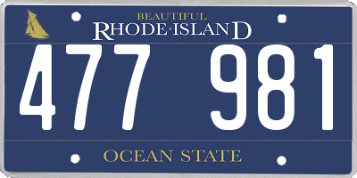 RI license plate 477981
