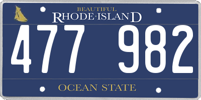 RI license plate 477982