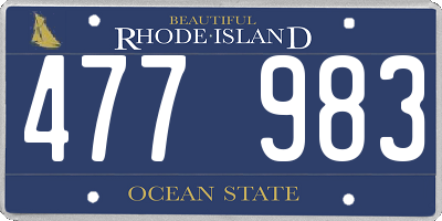RI license plate 477983