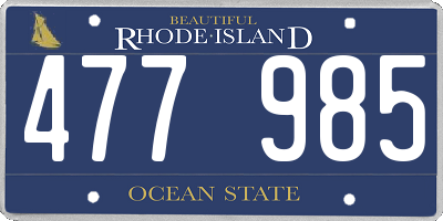 RI license plate 477985
