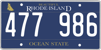 RI license plate 477986