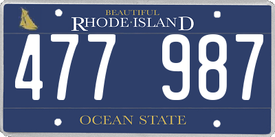 RI license plate 477987
