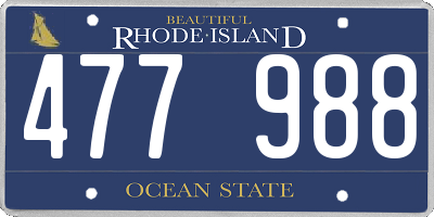 RI license plate 477988