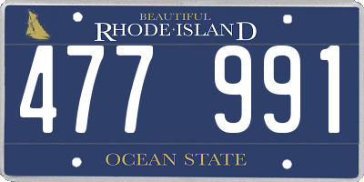 RI license plate 477991